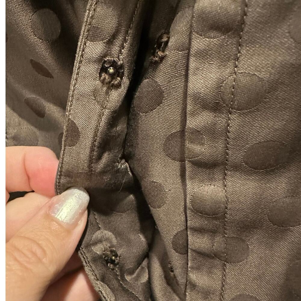 Vintage 50s Two Piece Brown Polka Dot Print Dress And Jacket Peter Pan Collar - Picture 11 of 12